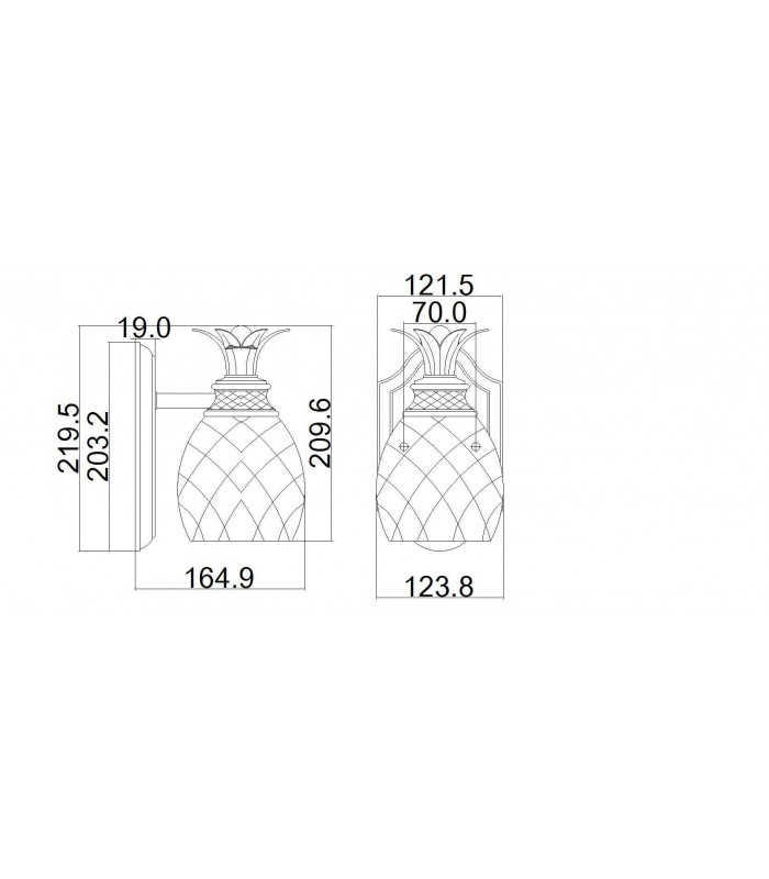 1 Light Outdoor Dome Wall Light Pearl Bronze IP44, G9