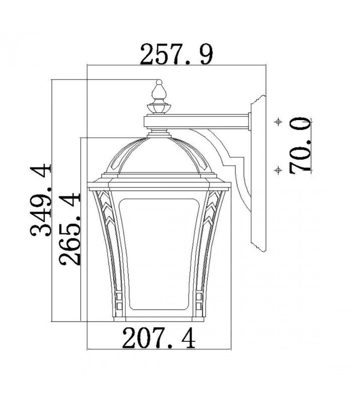 2 Light Outdoor Medium Wall Lantern Light Mocha IP44, E14