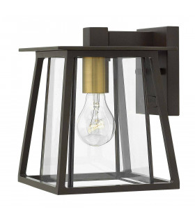 1 Light Small Outdoor Wall Lantern Bronze IP44, E27
