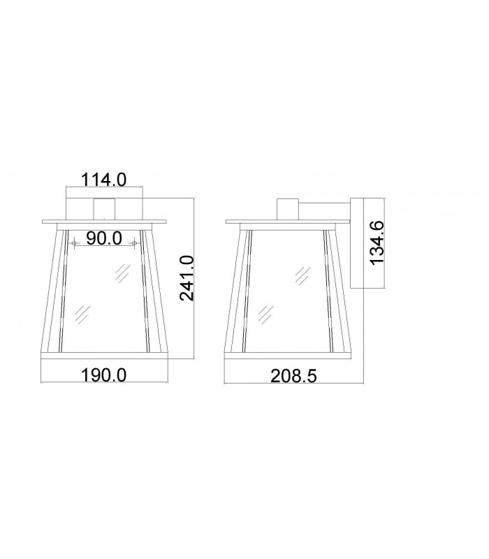 1 Light Small Outdoor Wall Lantern Bronze IP44, E27