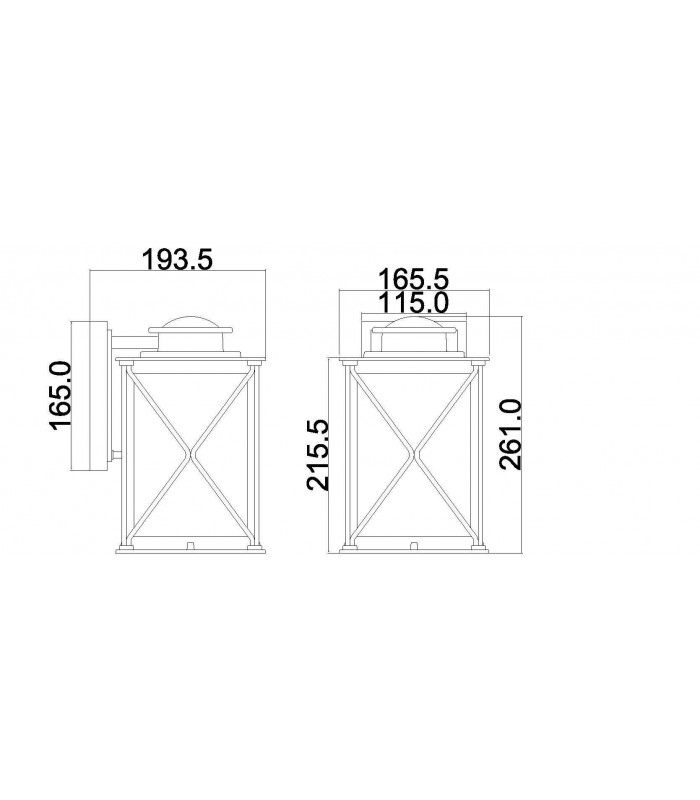 1 Light Small Outdoor Wall Lantern Zinc IP44, E27