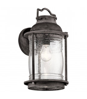 1 Light Large Outdoor Wall Lantern Zinc IP44, E27