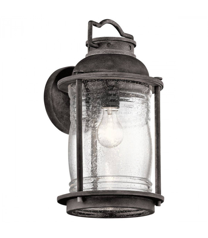 1 Light Large Outdoor Wall Lantern Zinc IP44, E27
