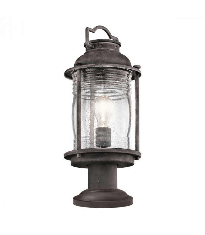 1 Light Medium Outdoor Pedestal Lantern Zinc IP44, E27