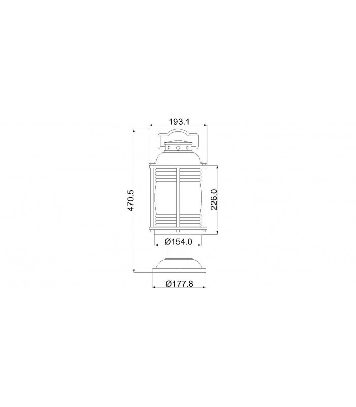 1 Light Medium Outdoor Pedestal Lantern Zinc IP44, E27