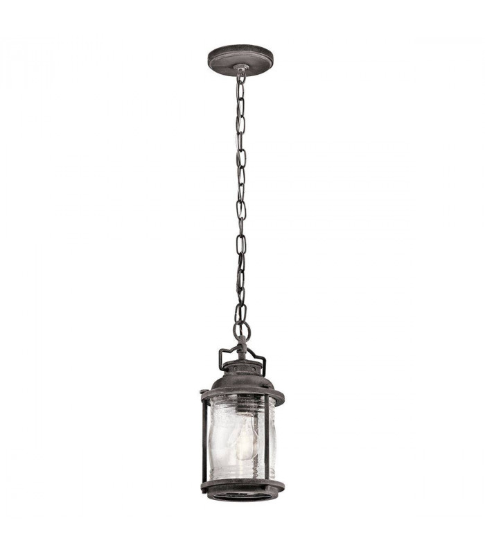 1 Light Small Outdoor Ceiling Chain Lantern Zinc IP44, E27