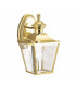 1 Light Small Outdoor Wall Lantern Polished Brass IP44, E27