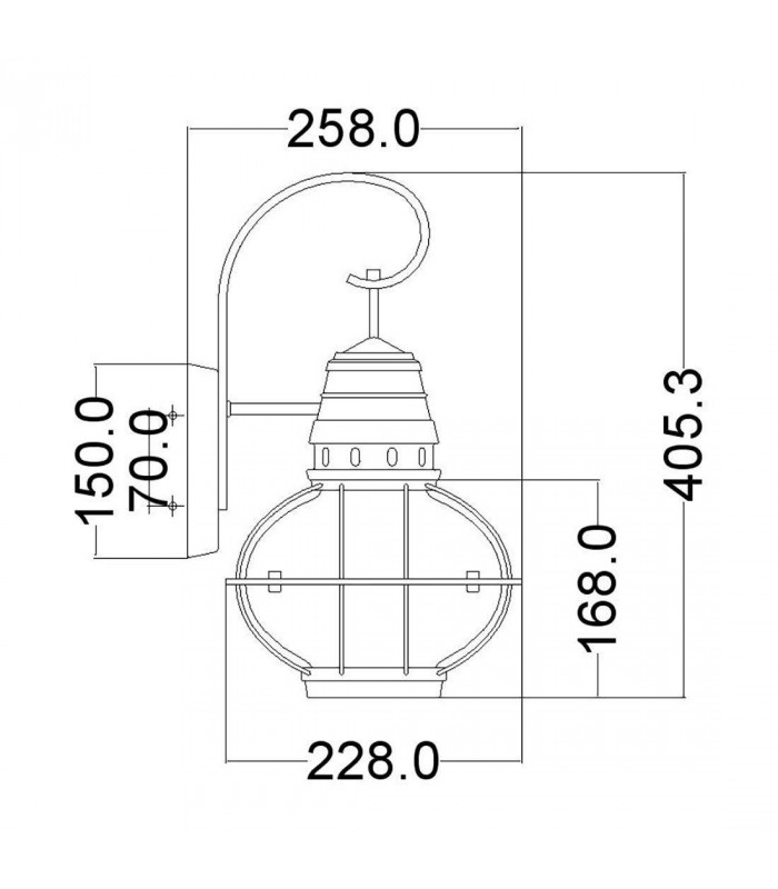 1 Light Medium Outdoor Wall Lantern Zinc IP44, E27