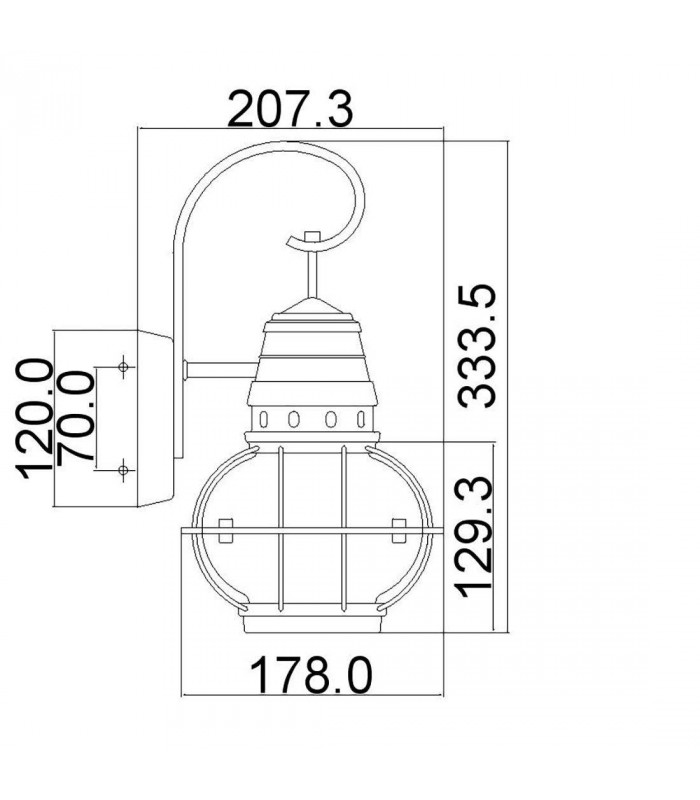 1 Light Small Outdoor Wall Lantern Zinc IP44, E27
