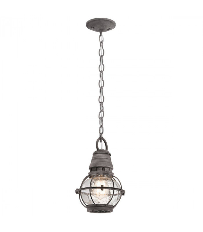 1 Light Small Outdoor Ceiling Chain Lantern Zinc IP44, E27