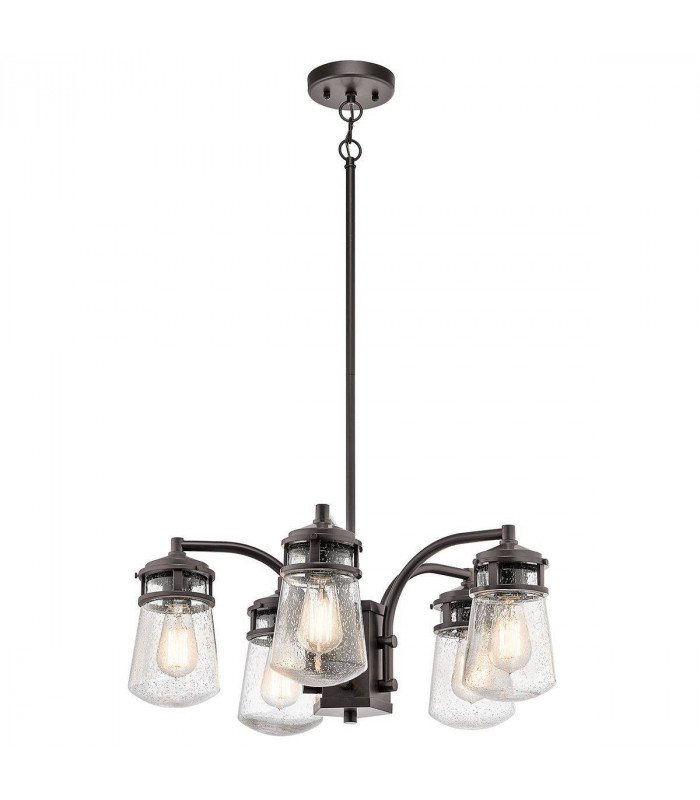 5 Light Outdoor Chandelier Pendant Lighting Bronze IP44, E27