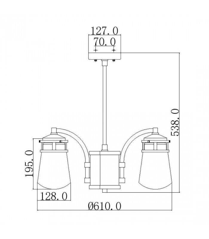 5 Light Outdoor Chandelier Pendant Lighting Bronze IP44, E27