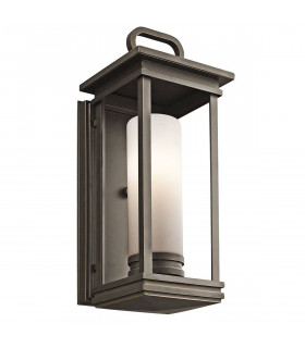 1 Light Medium Outdoor Wall Lantern Bronze IP44, E27