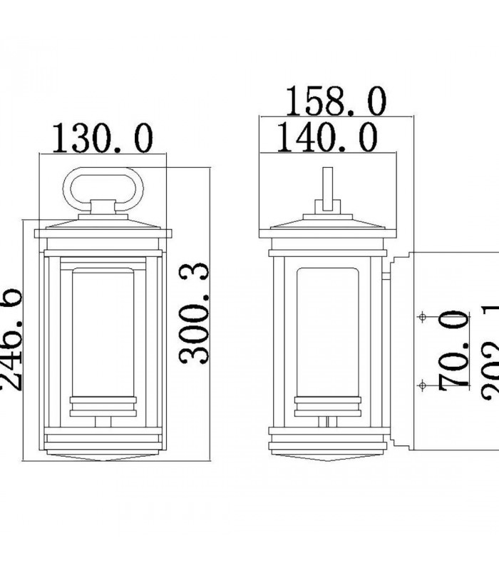 1 Light Small Outdoor Wall Lantern Bronze IP44, E14