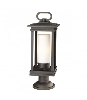 1 Light Large Outdoor Pedestal Light Bronze IP44, E27