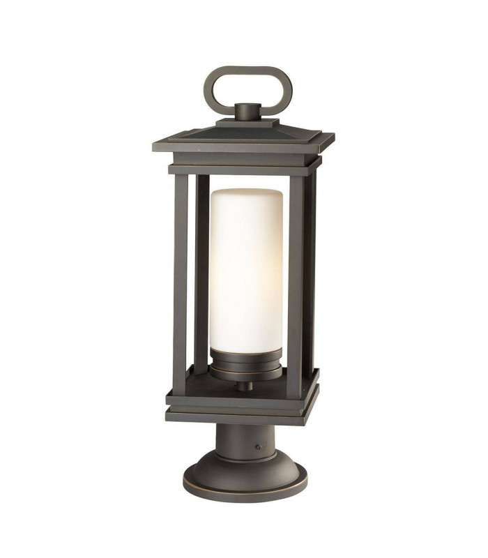 1 Light Large Outdoor Pedestal Light Bronze IP44, E27