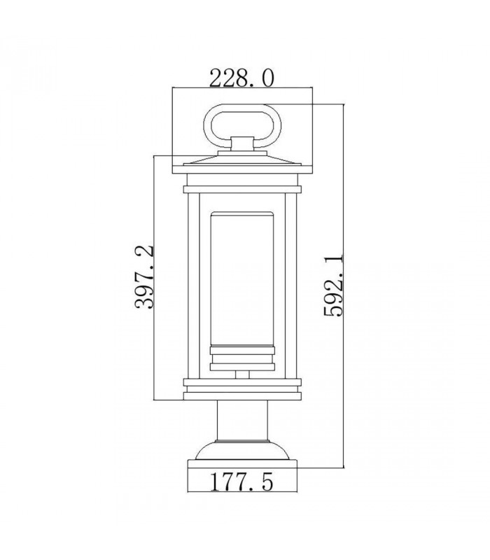 1 Light Large Outdoor Pedestal Light Bronze IP44, E27