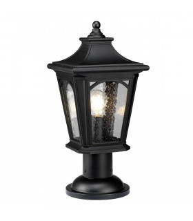 1 Light Medium Pedestal Lantern - Mystic Black Finish, E27