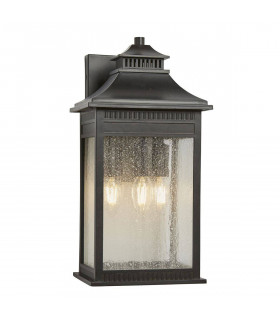 3 Light Large Coastal Wall Lantern - Imperial Bronze Finish, E14