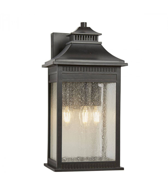 3 Light Large Coastal Wall Lantern - Imperial Bronze Finish, E14