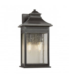 2 Light Medium Coastal Wall Lantern - Imperial Bronze Finish, E14