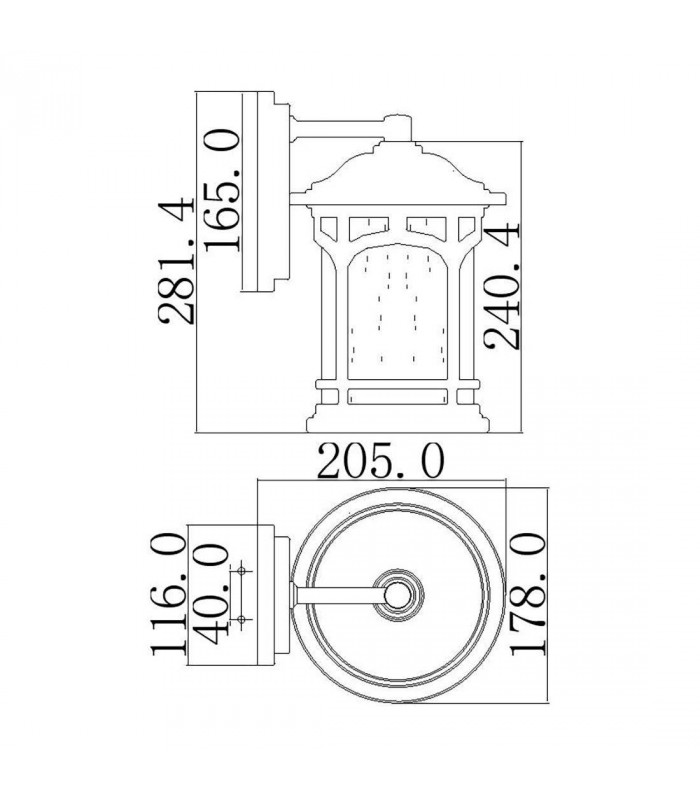 1 Light Small Wall Lantern - Palladian Bronze Finish, E27