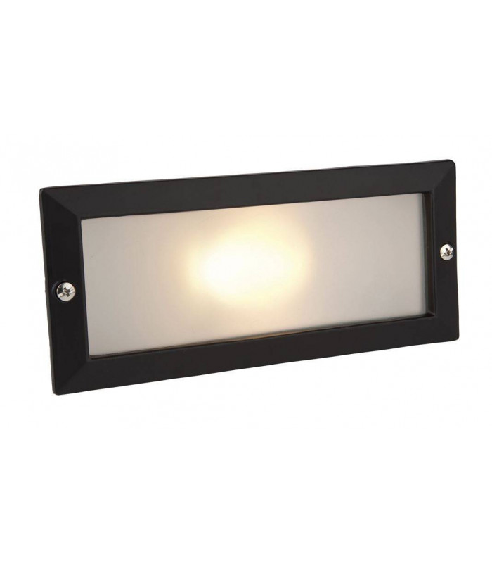 1 Light Outdoor Brick Light Outdoor - Without Louvre Black, Opal Glass IP54, E27