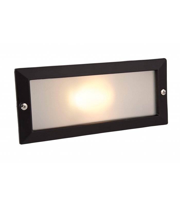 1 Light Outdoor Brick Light Outdoor - Without Louvre Black, Opal Glass IP54, E27