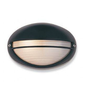 1 Light Streamline Wall Light - 60W Black, Opal Glass IP44, E27
