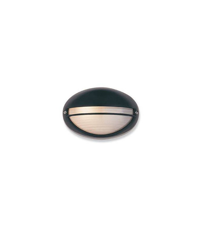 1 Light Streamline Wall Light - 60W Black, Opal Glass IP44, E27