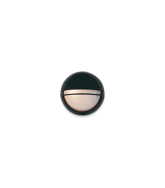 1 Light Wall Light - 100W Black, Opal Glass IP44, E27