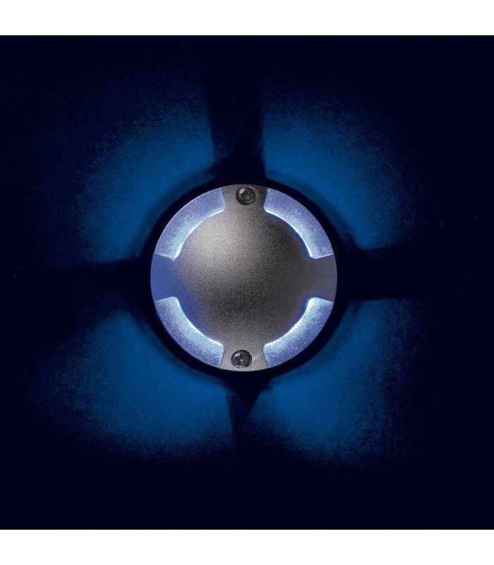 LED 12 Light 4 Way Walkover Recessed Light Aluminium, Blue IP67