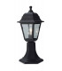 1 Light Pedstal Lantern - Pillar Black Resin IP44, E27