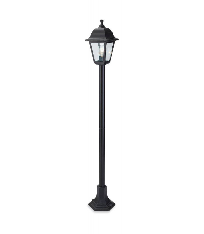 1 Light Post Lantern Black Resin IP44, E27