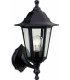 1 Light Outdoor Wall Lantern - Uplight/Downlight Black Resin IP44, E27