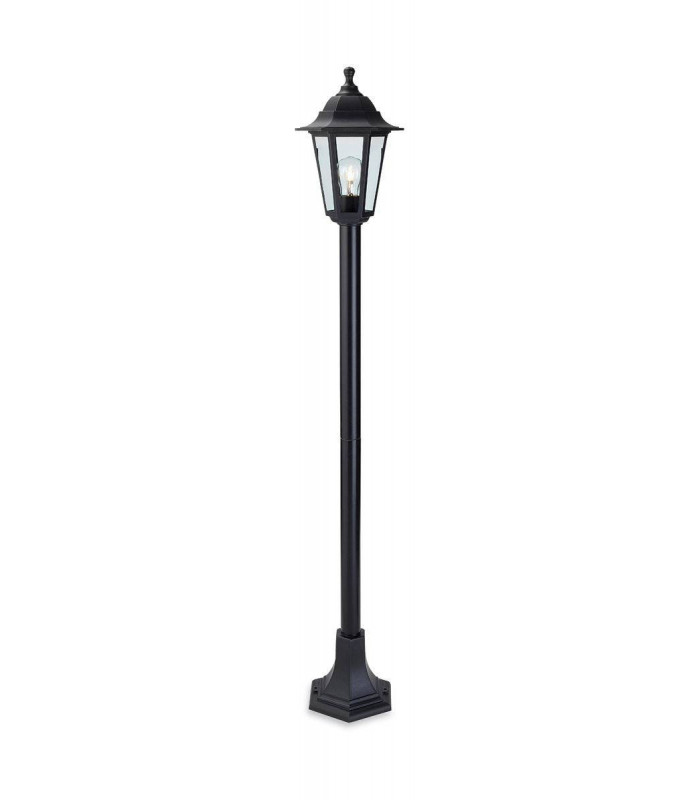 1 Light Post Lantern Black Resin IP44, E27