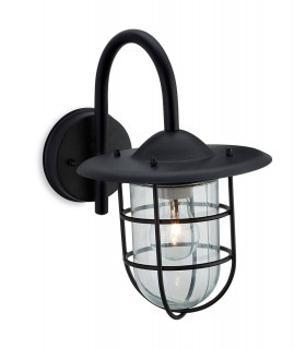 1 Light Wall Light Black IP44, E27