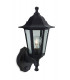 1 Light Outdoor Wall Lantern - Uplight With Pir Black Resin IP44, E27