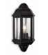 1 Light Outdoor Wall Lantern With Pir Black Polycarbonate IP44, E27