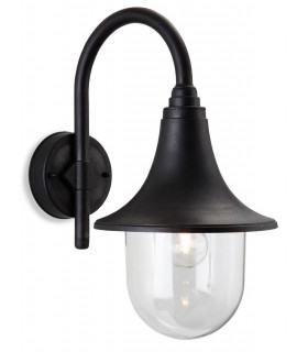 1 Light Lantern - Wall Light Black Resin IP44, E27