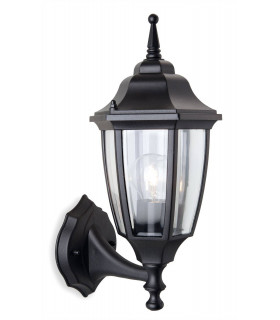 1 Light Outdoor Wall Lantern - Uplight Black IP44, E27