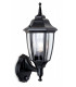 1 Light Outdoor Wall Lantern - Uplight With Pir Black IP44, E27
