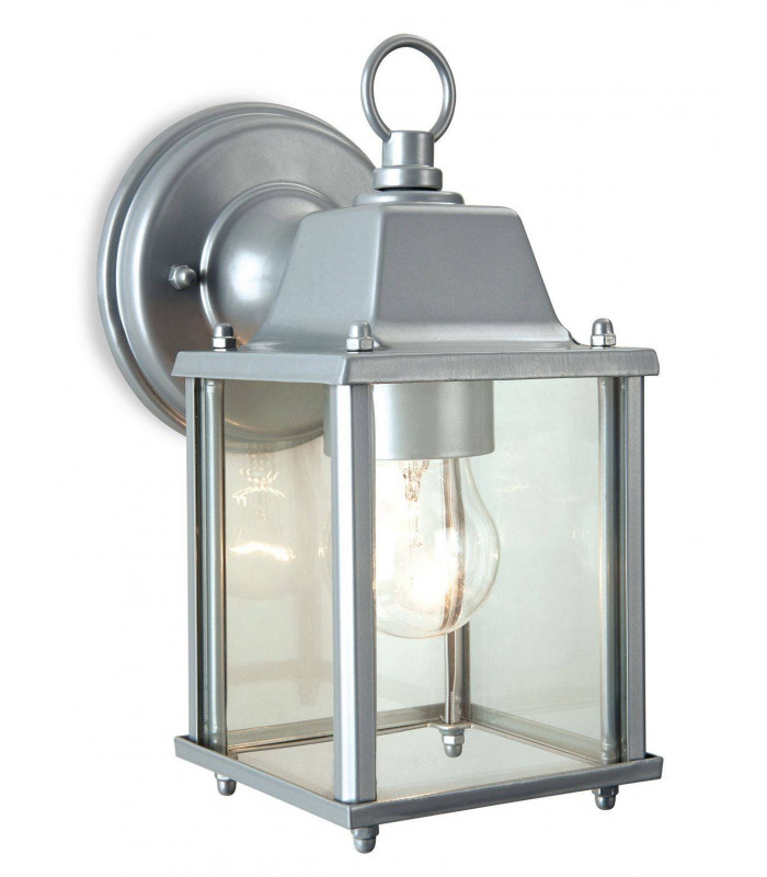 1 Light Lantern - Wall Light Silver, E27