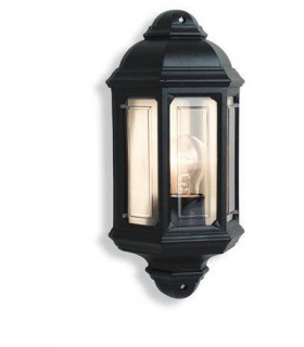 1 Light Outdoor Wall Lantern Black IP44, E27