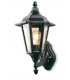 1 Light Outdoor 6 Panel Lantern - Uplight Black IP43, E27