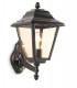 1 Light Outdoor 4 Panel Lantern - Uplight Black IP43, E27