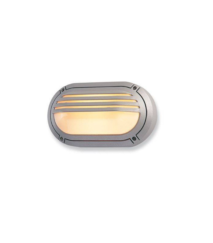 1 Light Outdoor Wall Light - 60W Silver IP54, E27