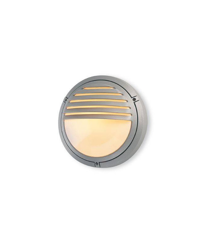 1 Light Outdoor Wall Light - 100W Silver IP54, E27