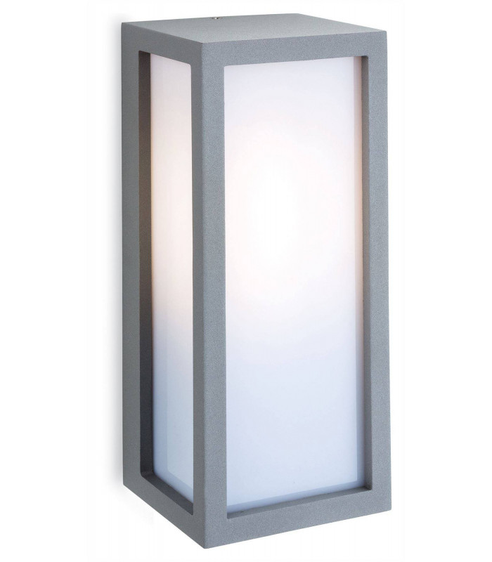 1 Light Outdoor Wall Light Silver, Opal Diffuser IP54, E27