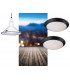 Outdoor Motion Ceiling Flush Light Black Polycarbonate, White Diffuser IP66, E27